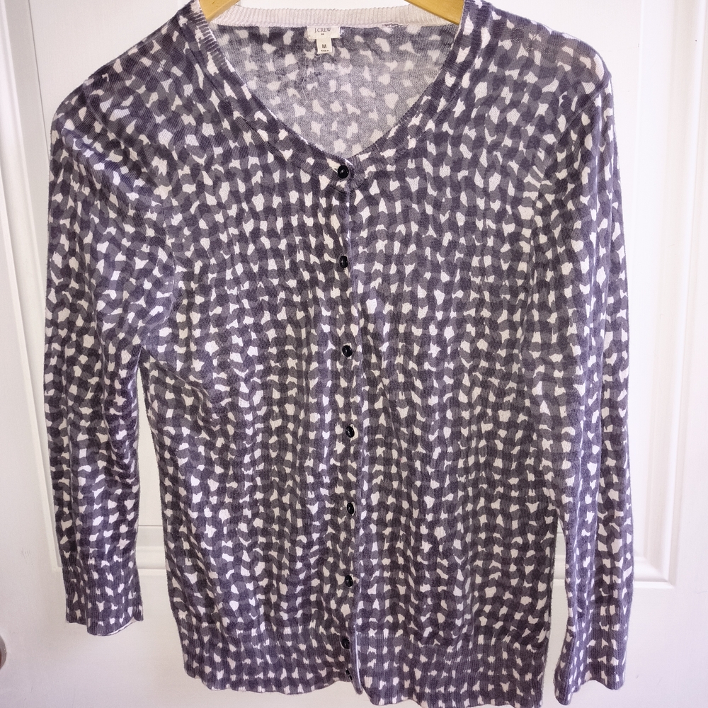 J. Crew Blue 3/4 Sleeve Fitted Button Down Shirt